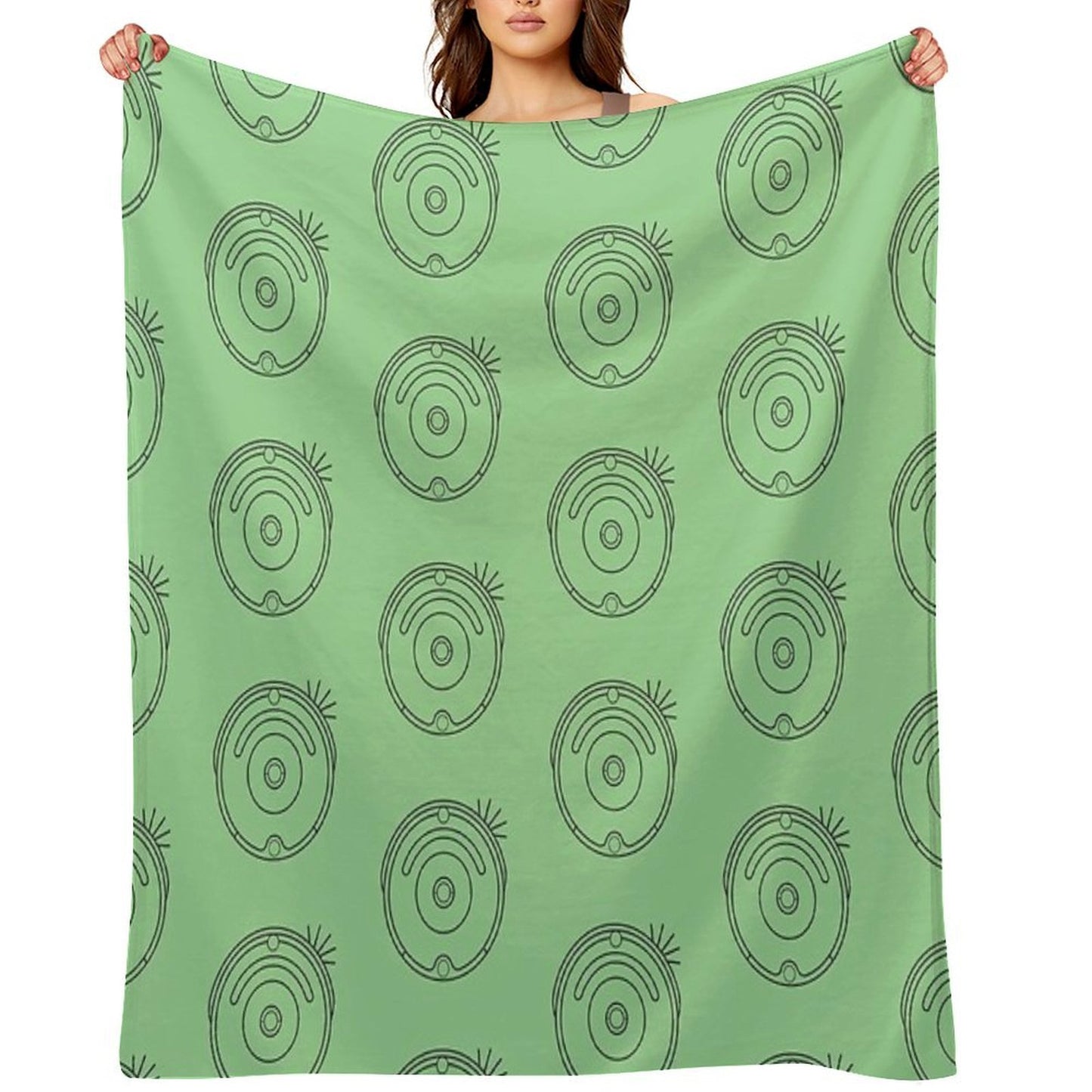 Robot Vacuum Dark Simple Throw Blanket