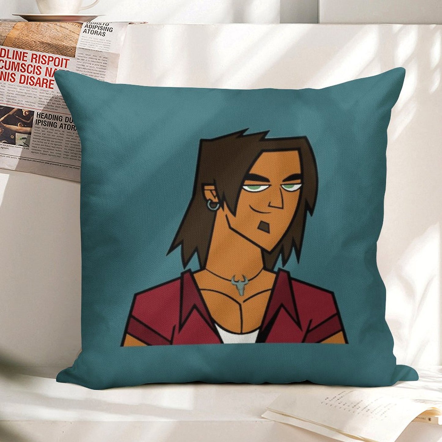 Total Drama - Alejandro Linen Throw Pillow Cover