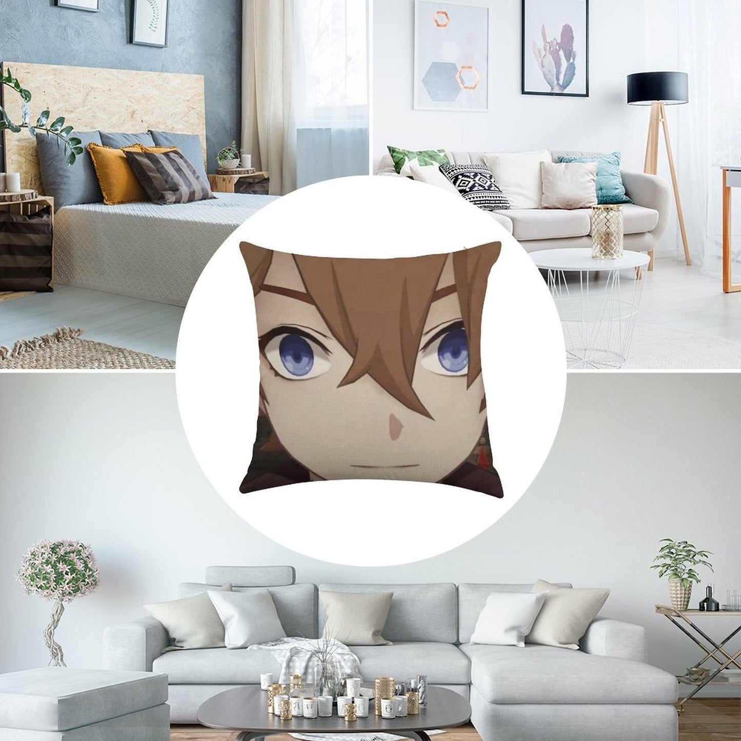 Childe Genshin Impact Linen Throw Pillow Cover