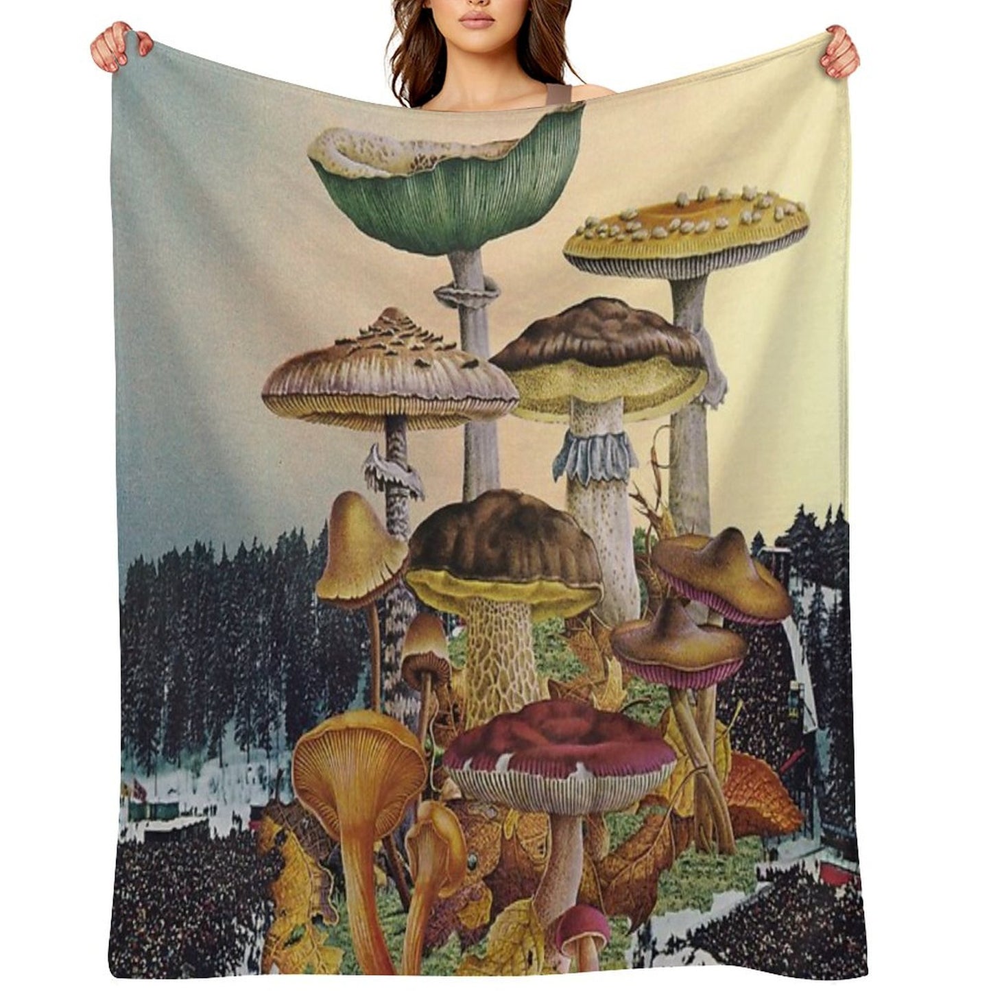 Mushroom Festival Throw Blanket