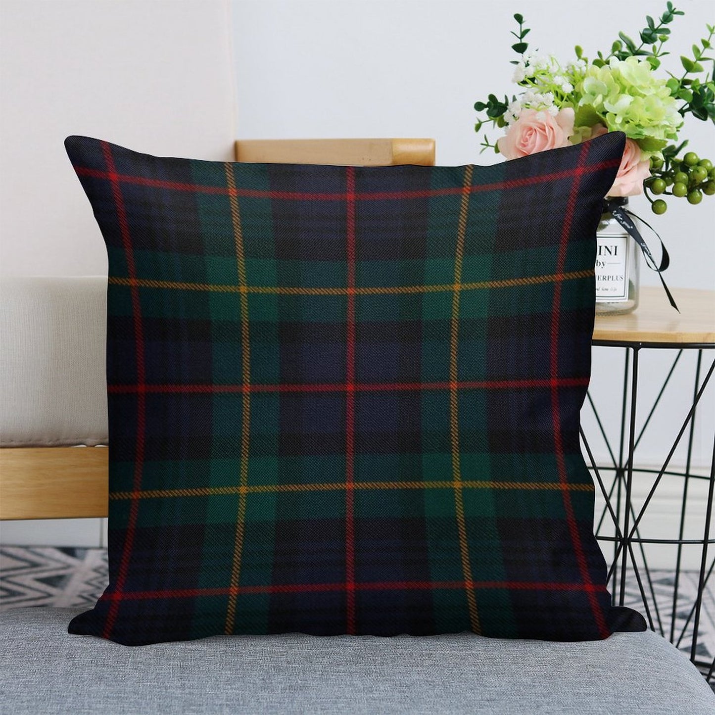 Farquharson Scottish Tartan Linen Throw Pillow Cover