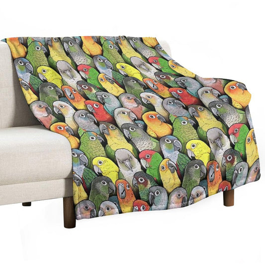 Colour of Conures Throw Blanket