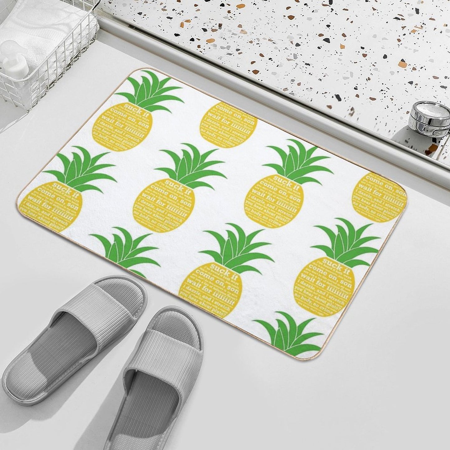 Psych Quotes Pineapple Bath Mat