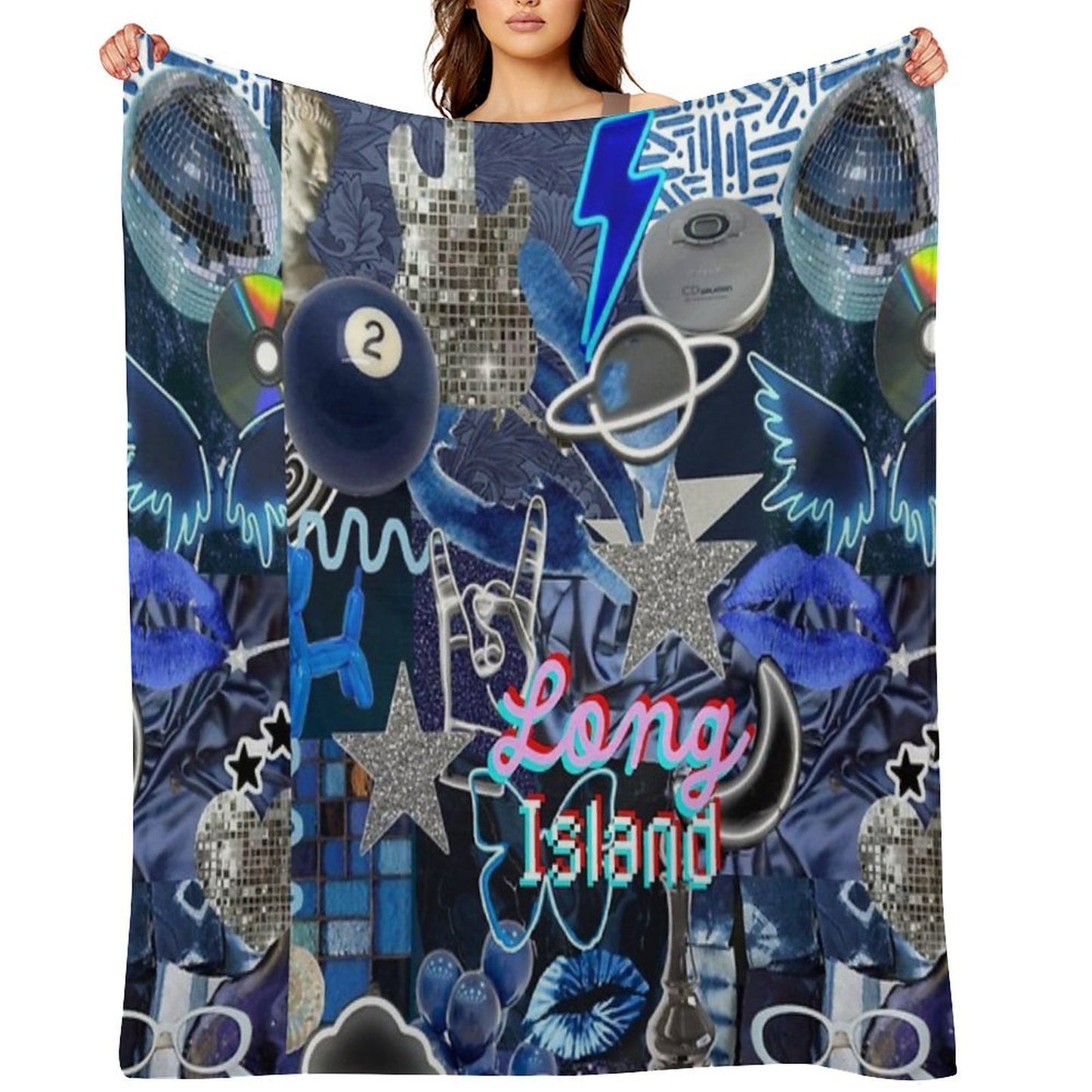 Long Island New York COLLAGE Throw Blanket