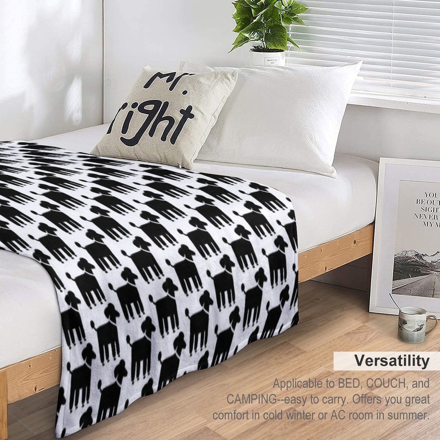 Black Poodle(s) Throw Blanket