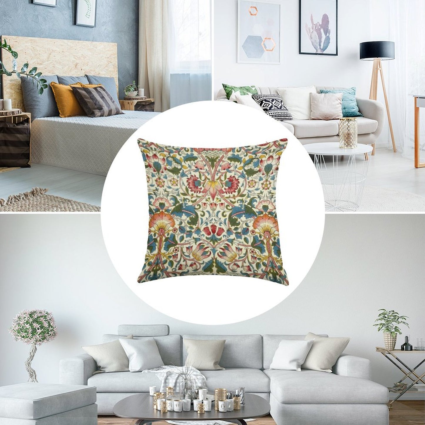 William Morris Lodden Linen Throw Pillow Cover