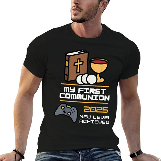 My 1st First Communion 2025 Boys Girls Controller Video Game T-Shirt