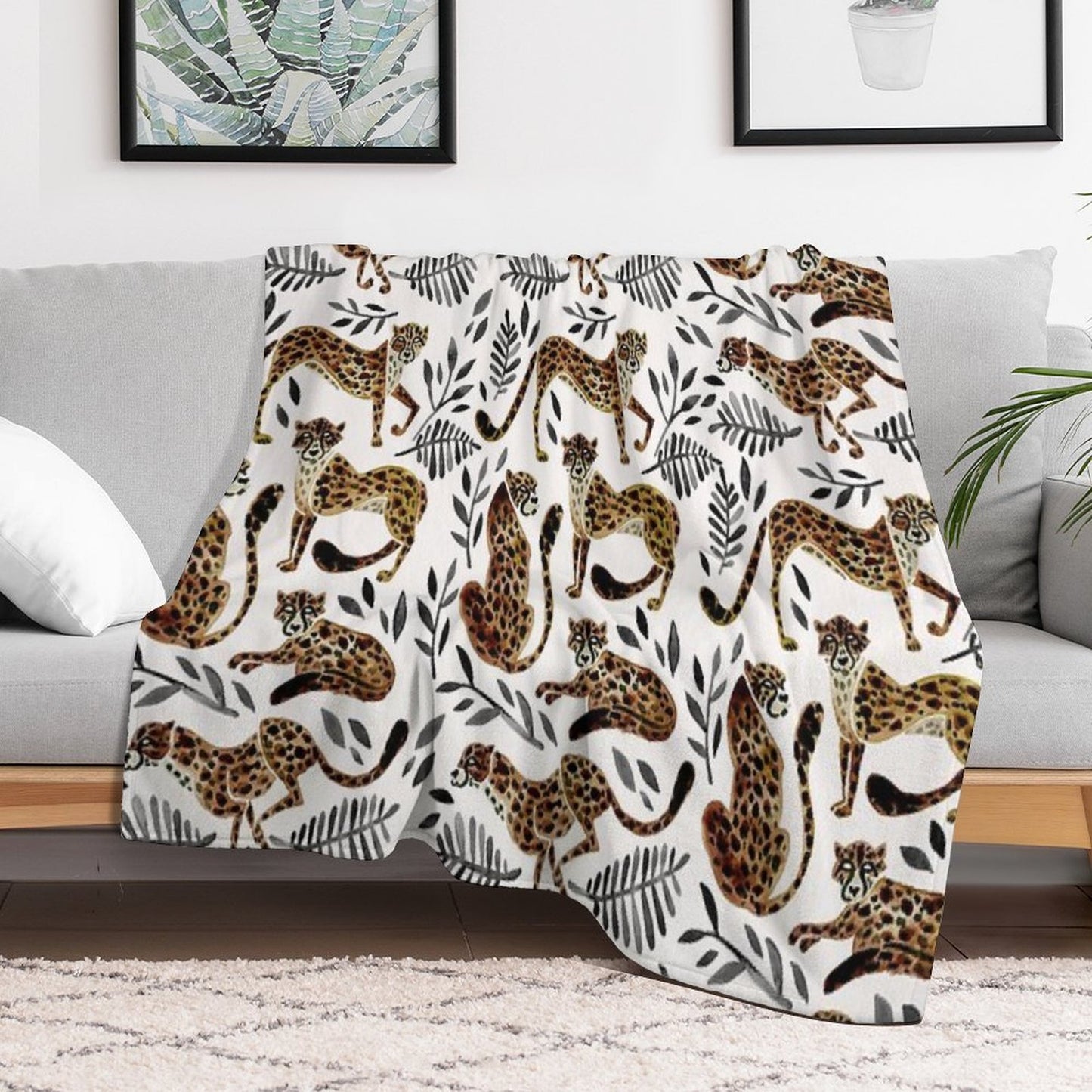 Cheetah Collection – Mocha & Black Palette Throw Blanket
