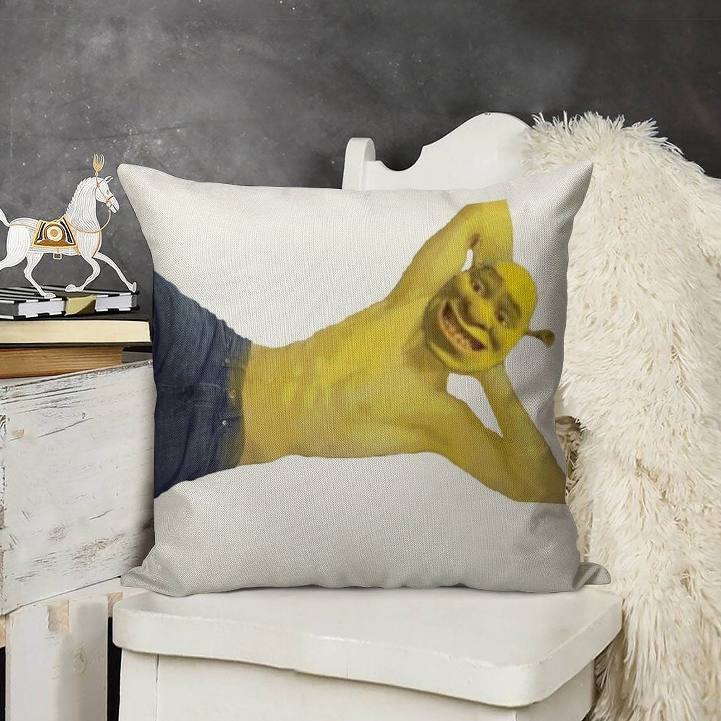 SEXXXYYY SHREK! Linen Throw Pillow Cover