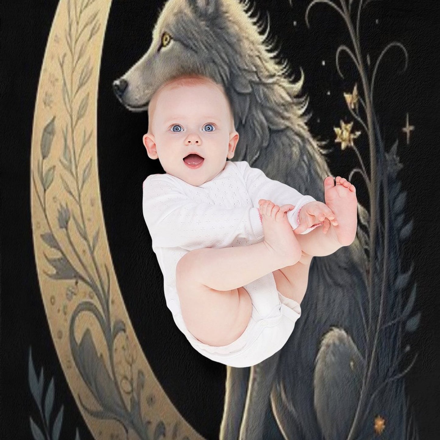 Moonlight Wolf Throw Blanket