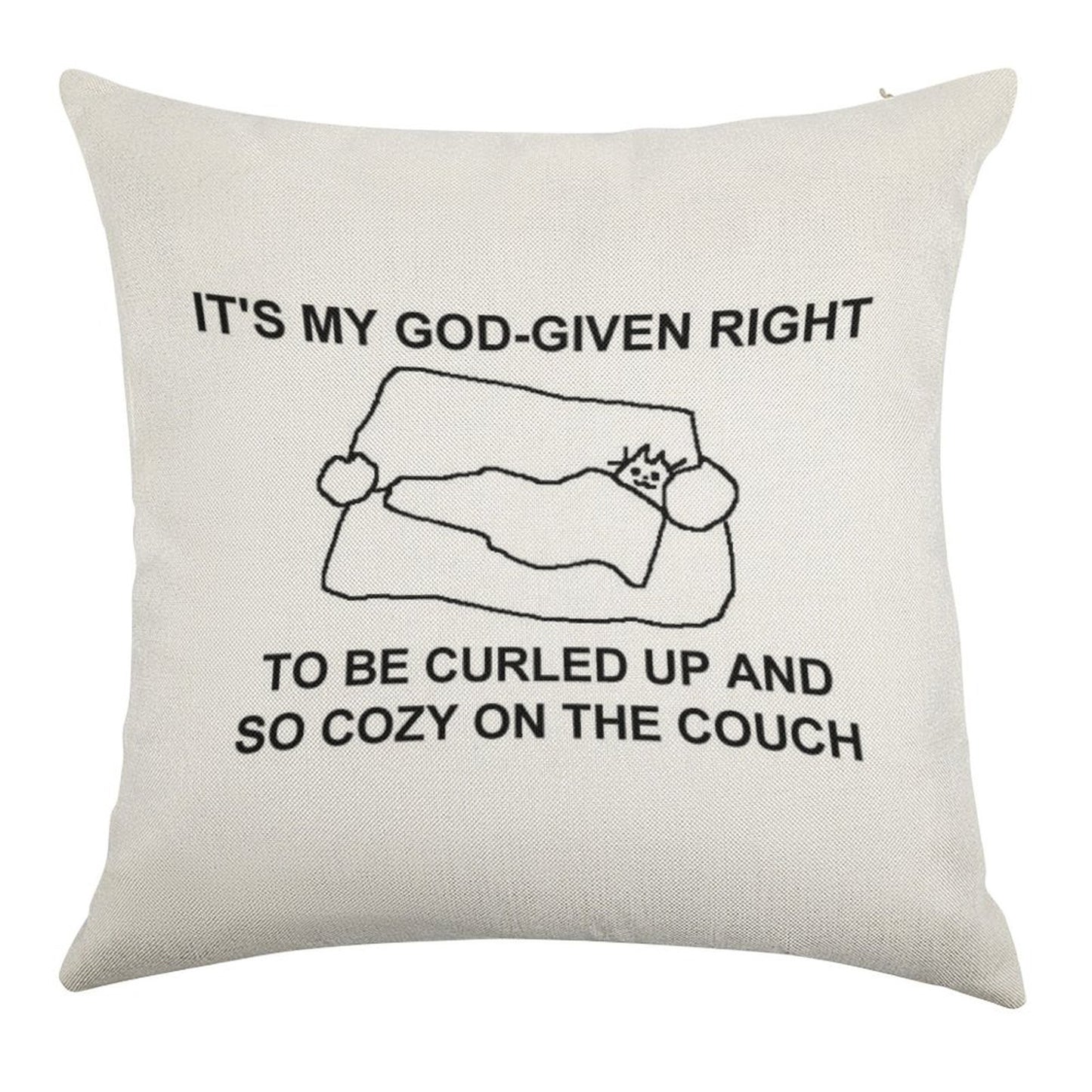 Cozy on The Couch Linen Throw Pillow Cover