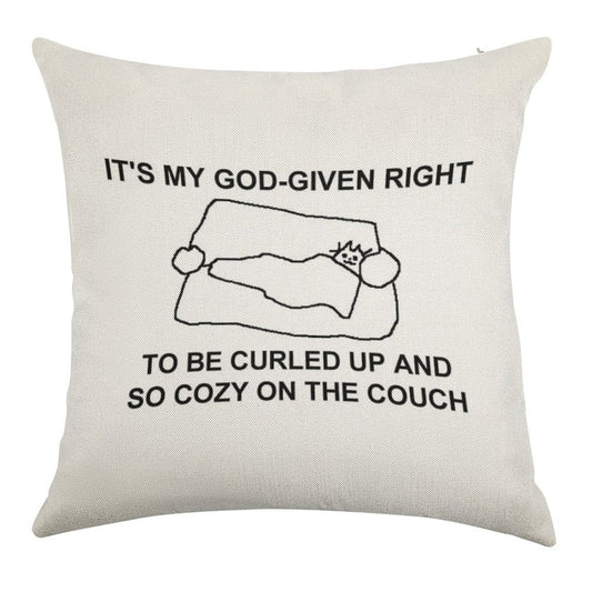 Cozy on The Couch Linen Throw Pillow Cover