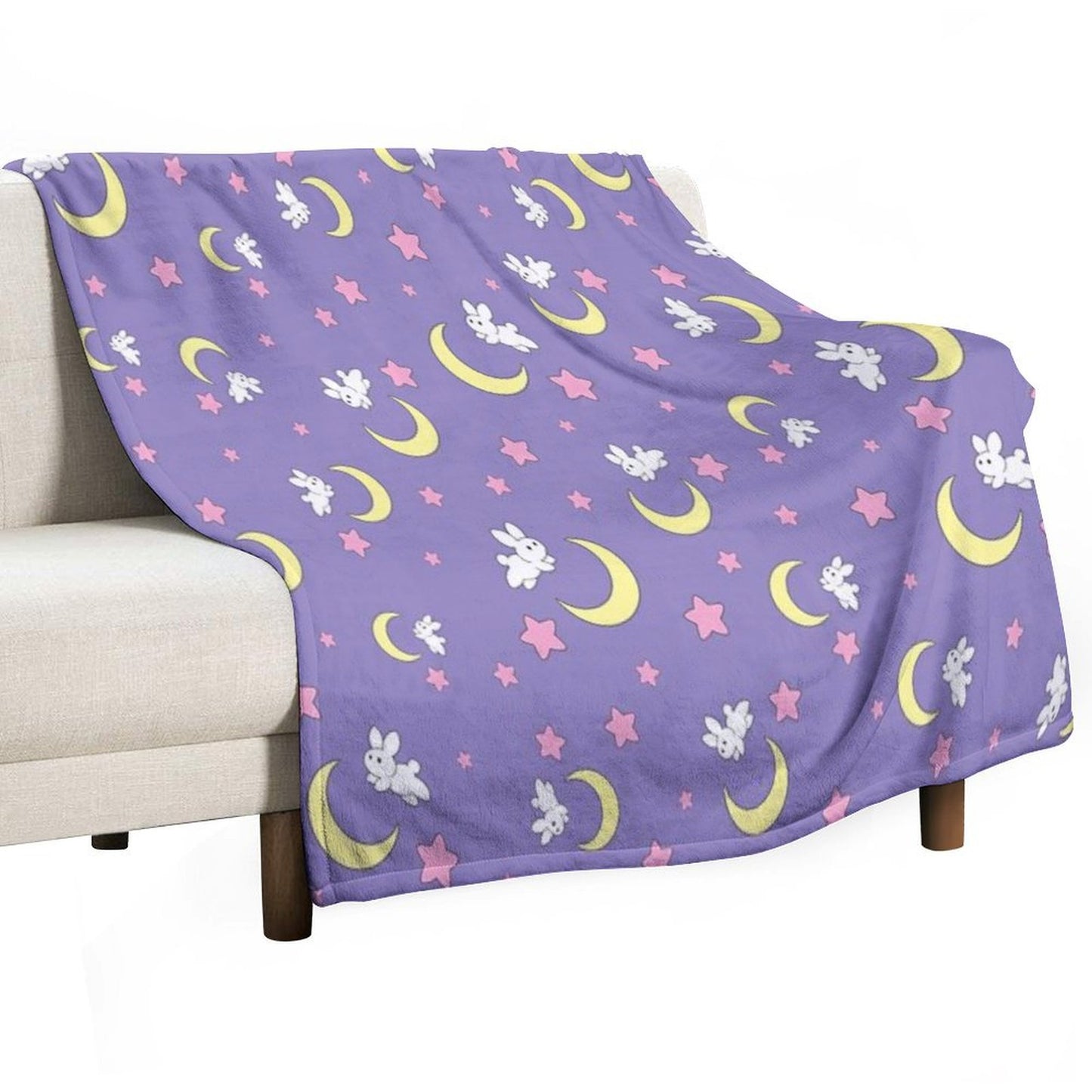 Rabbit of The Moon Throw Blanket