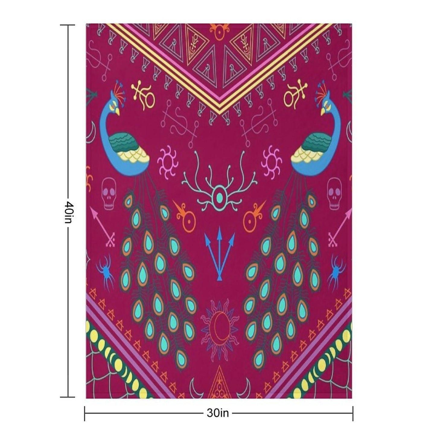 Mollymauk Tealeaf Inspired Print Throw Blanket