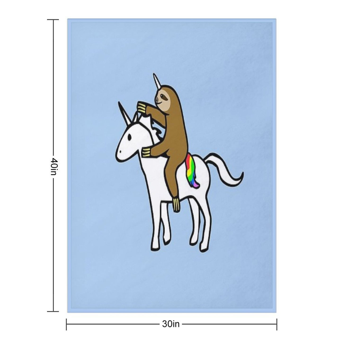 Slothicorn Riding Unicorn Throw Blanket