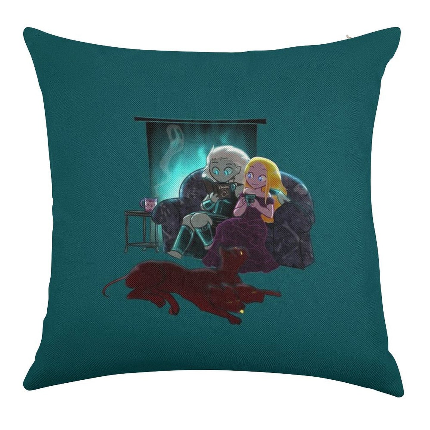 Cozy Winter Night Linen Throw Pillow Cover