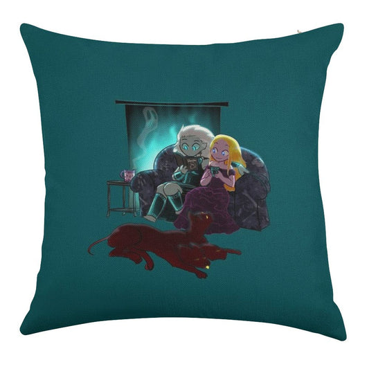 Cozy Winter Night Linen Throw Pillow Cover