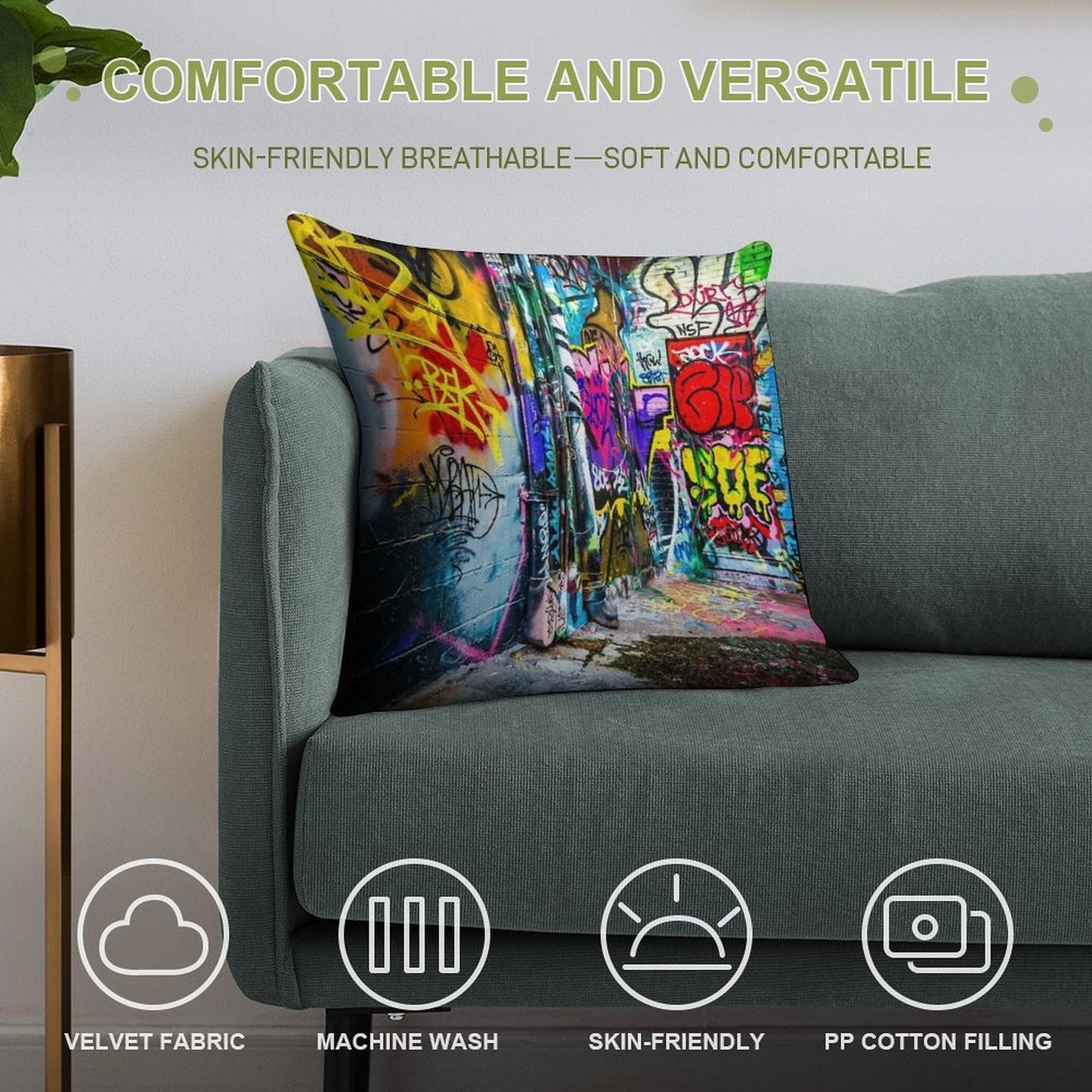 Street Art Soft Style Accent Throw Pillow