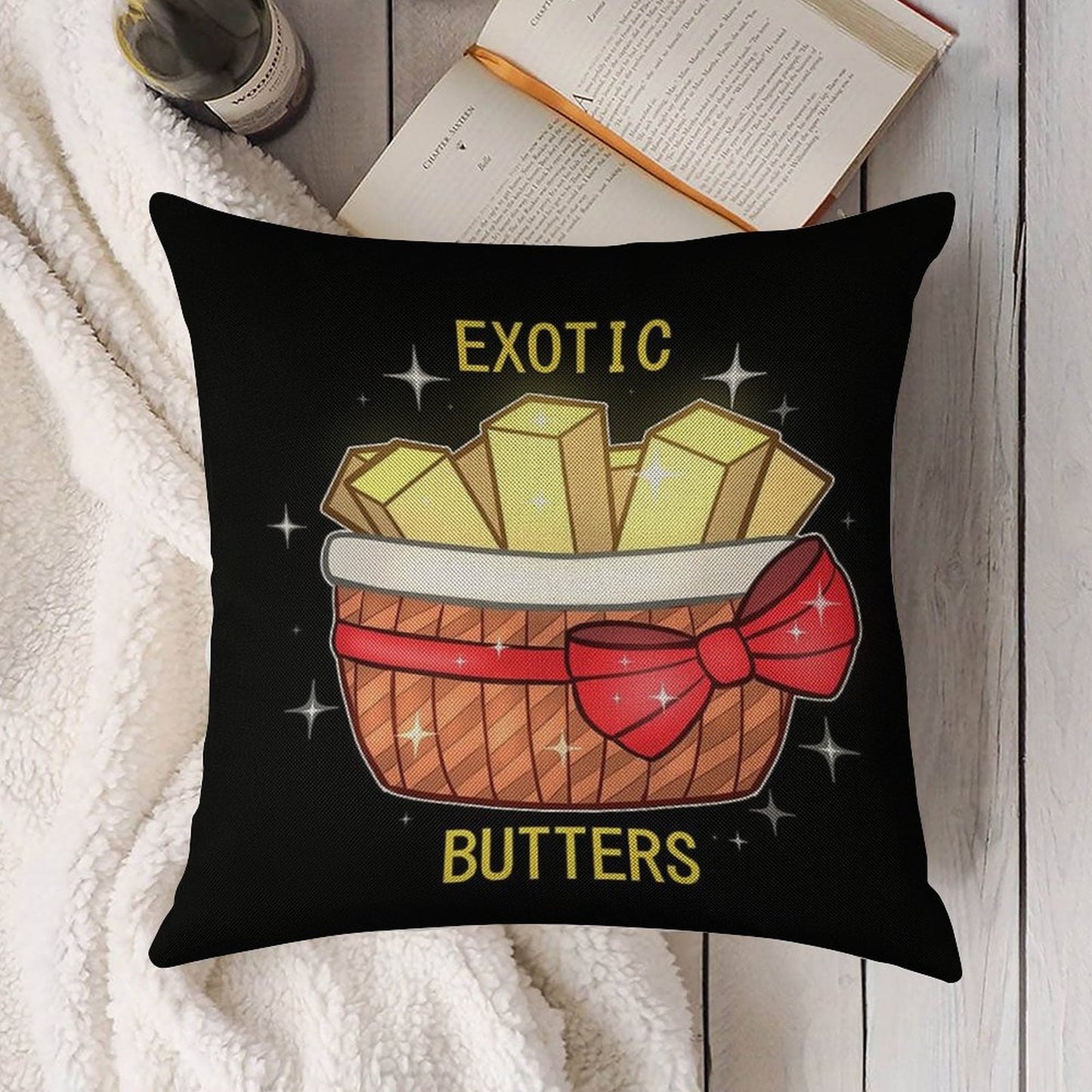 FNAF Exotic Butters Linen Throw Pillow Cover