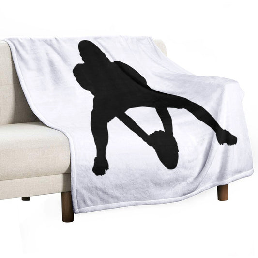 American Football Player Logo Throw Blanket