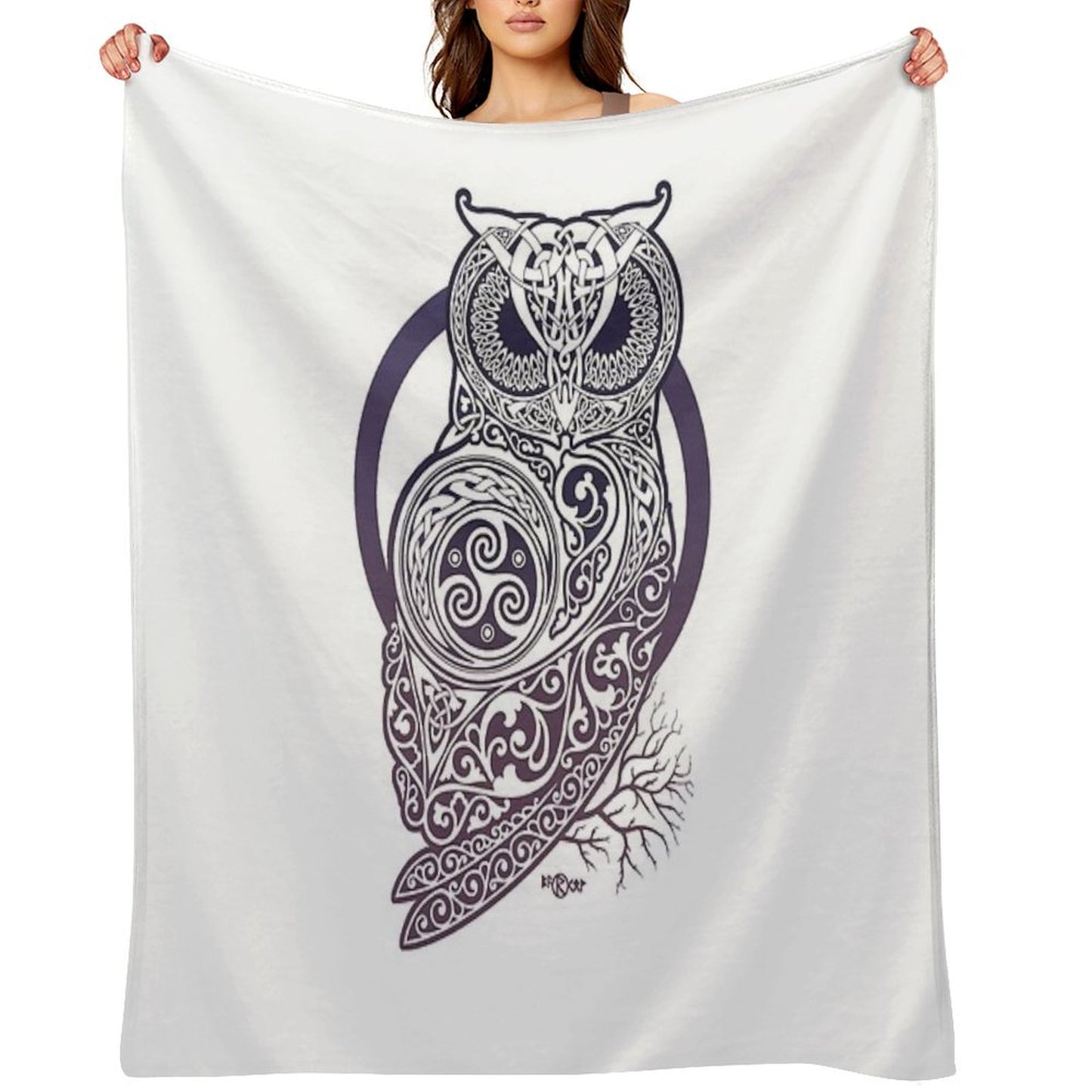 CELTIC OWL Throw Blanket