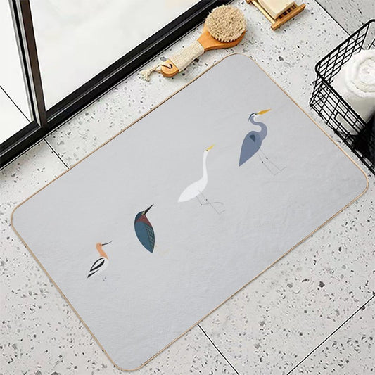 Wading Birds of North America (Blue Heron, Green Heron, Egret, Avocet) Bath Mat
