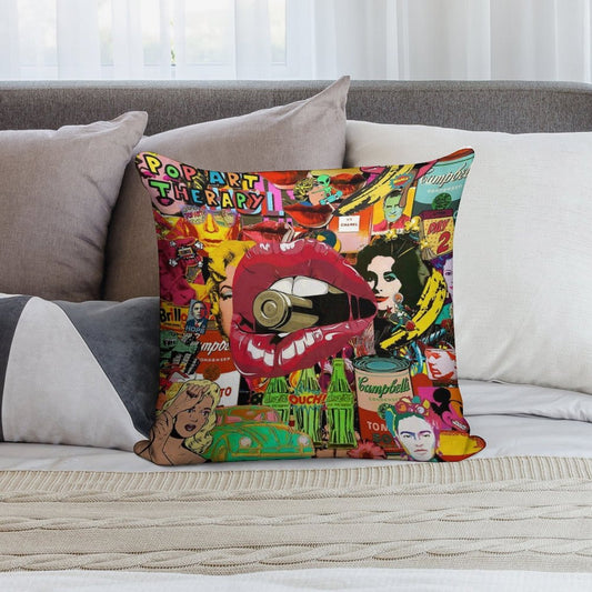 Pop Art Therapy Soft Easy Maintenance Throw Pillow