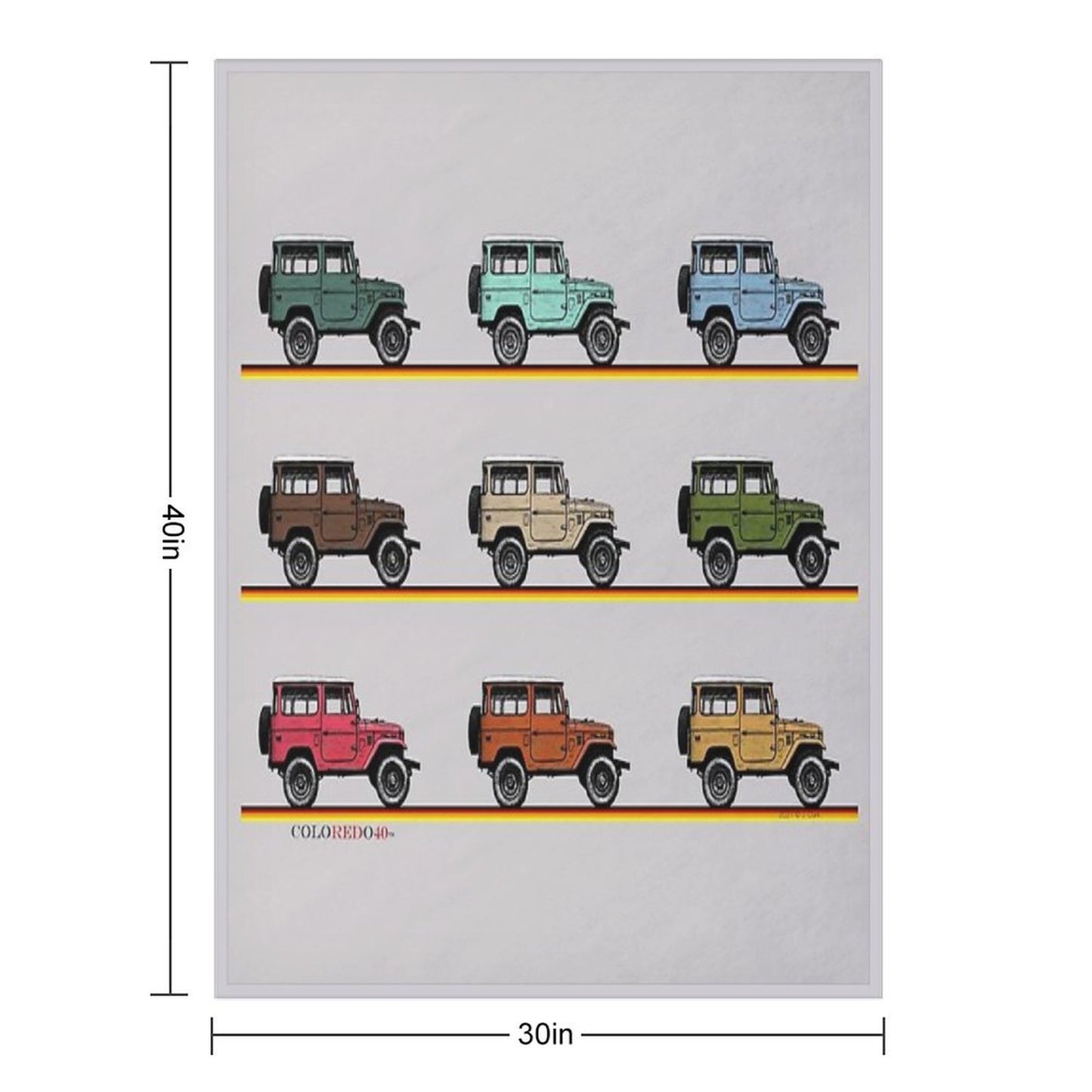 Toyota FJ40 Land Cruiser 9 Stack Throw Blanket