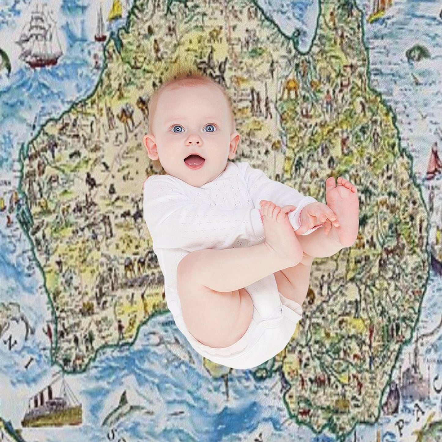 Antique Map of Australia, Patriotism And Resources Throw Blanket