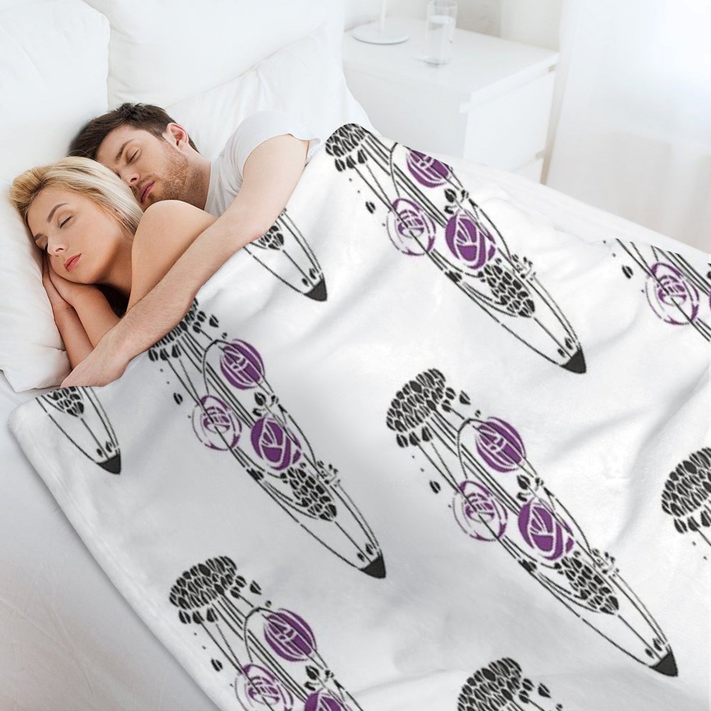 Charles Rennie Mackintosh Roses 4. Throw Blanket