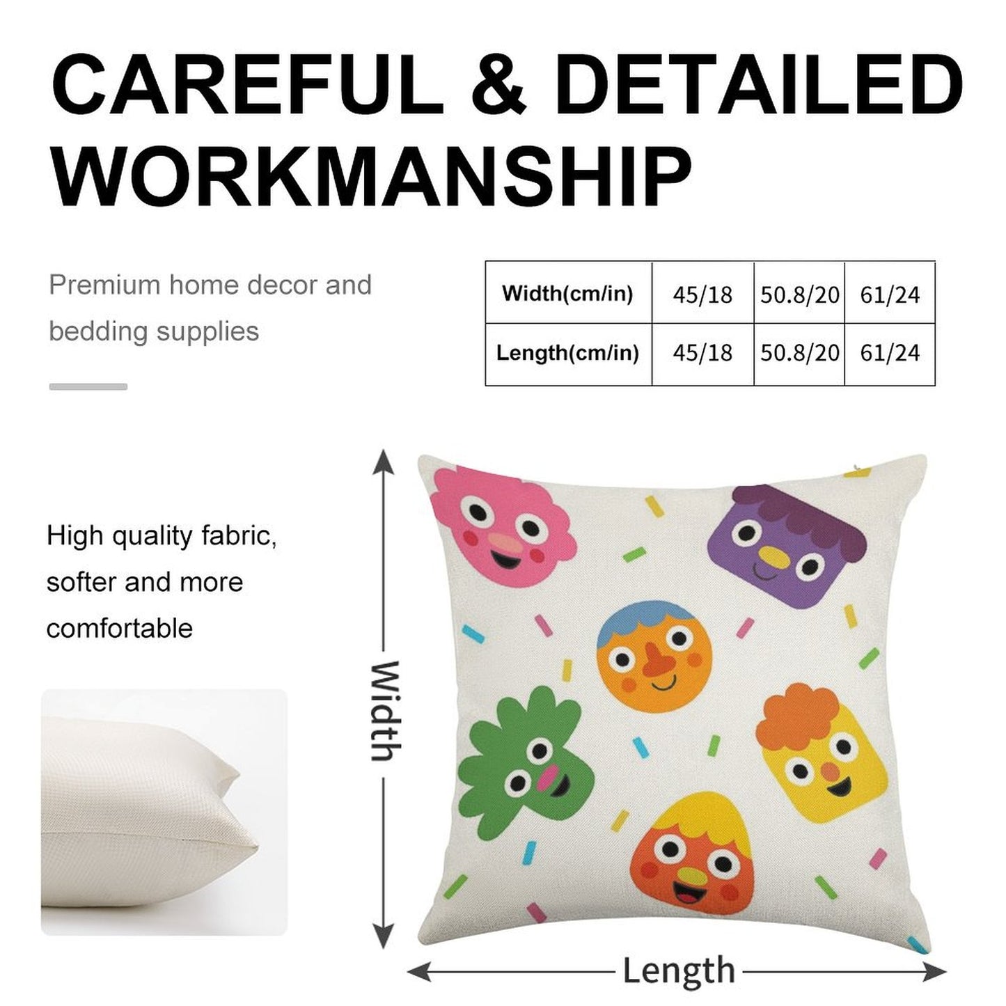 Noodle & Pals  Pattern 01 Linen Throw Pillow Cover