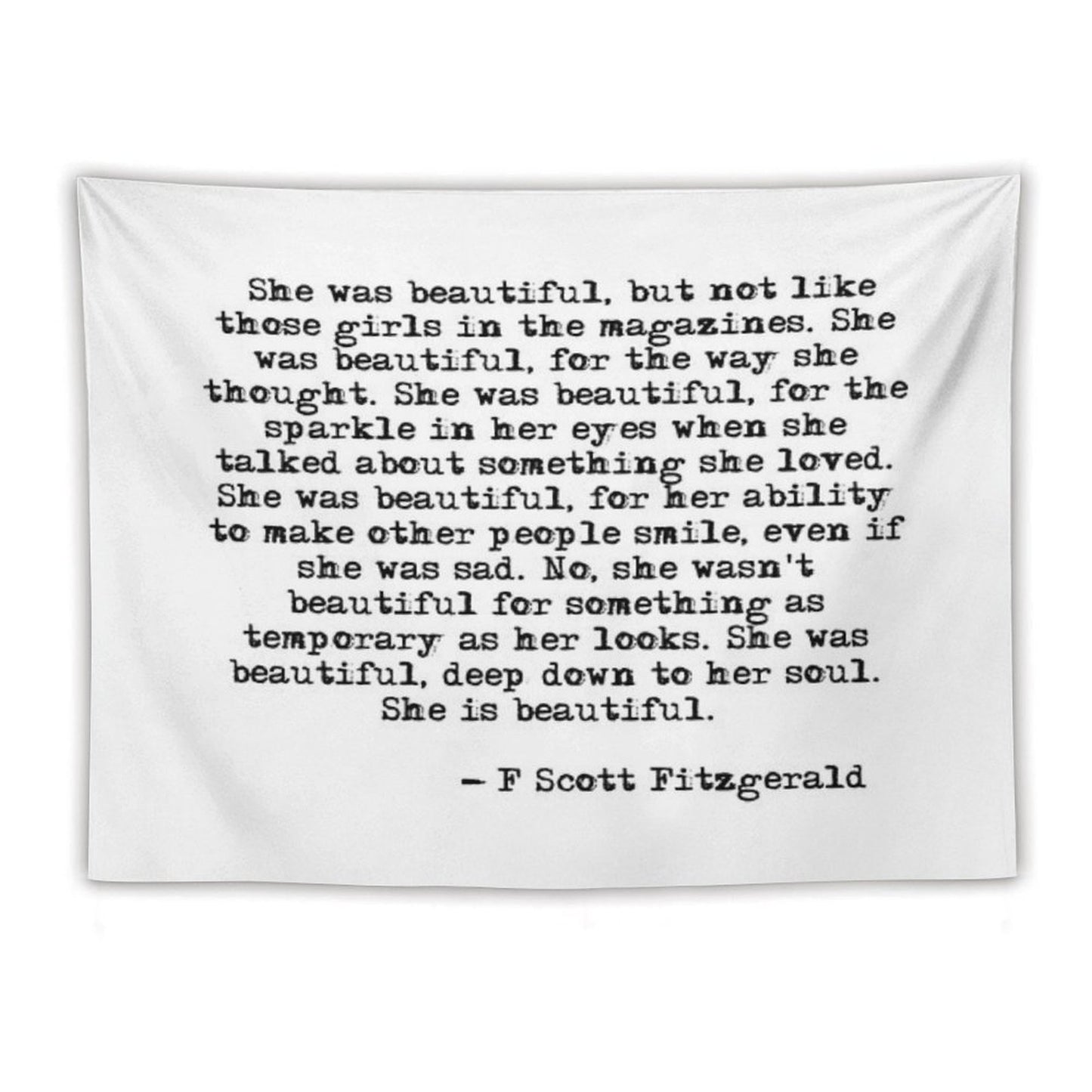 She Was Beautiful - F Scott Fitzgerald Tapestry