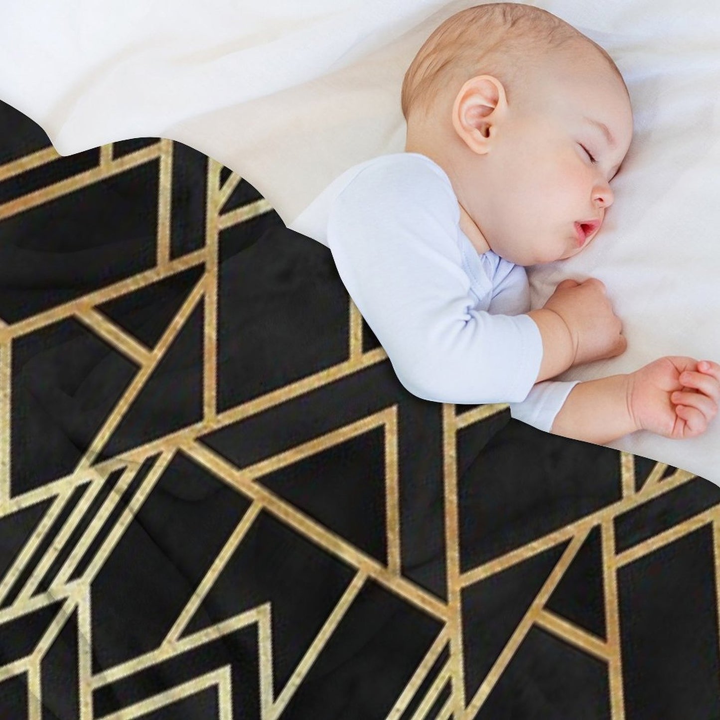 Art Deco Black Throw Blanket