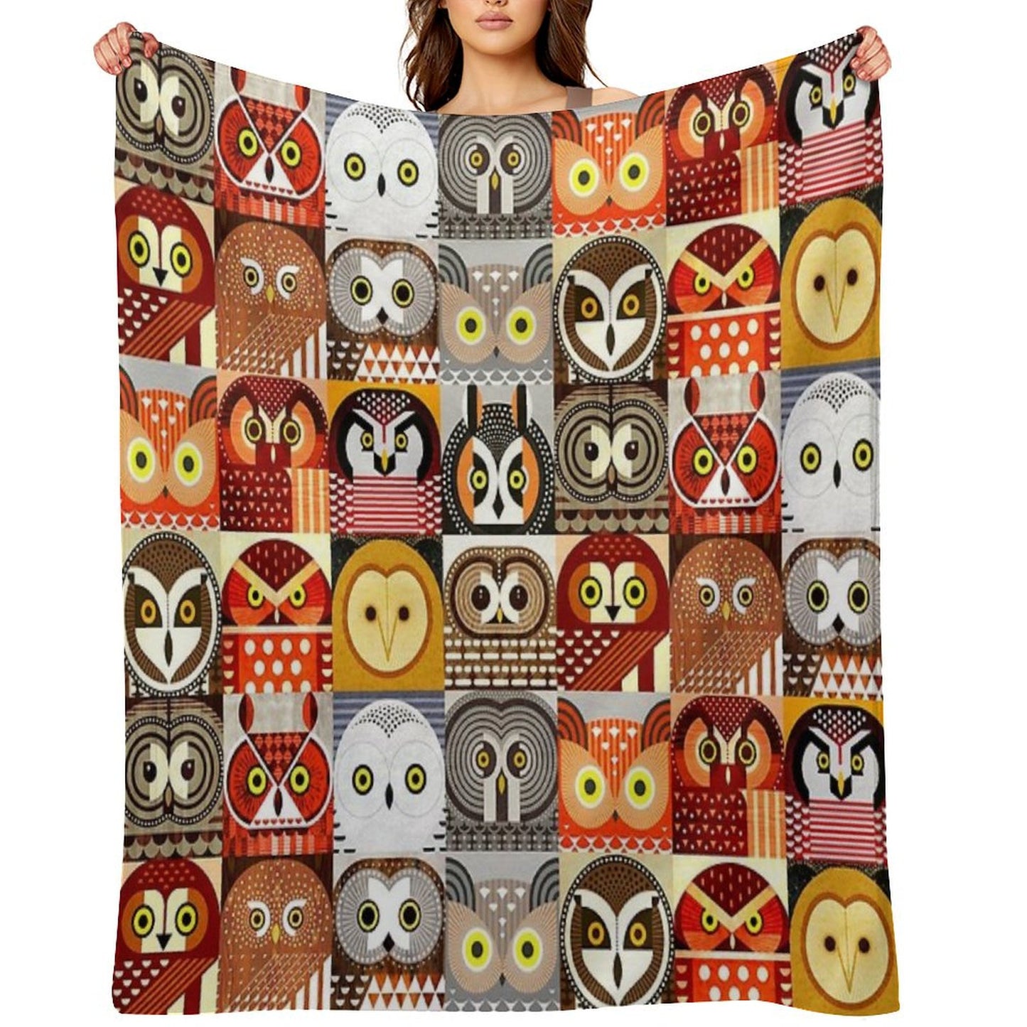 North American Owls Throw Blanket