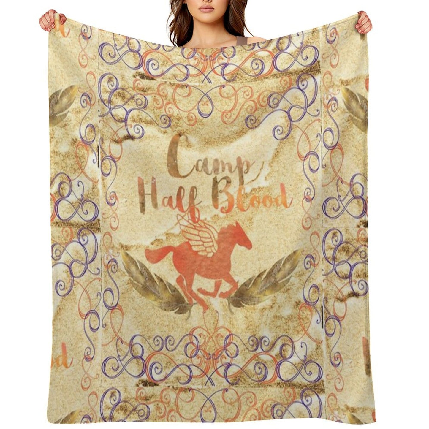 Camp Half Blood on Gold V2 Throw Blanket