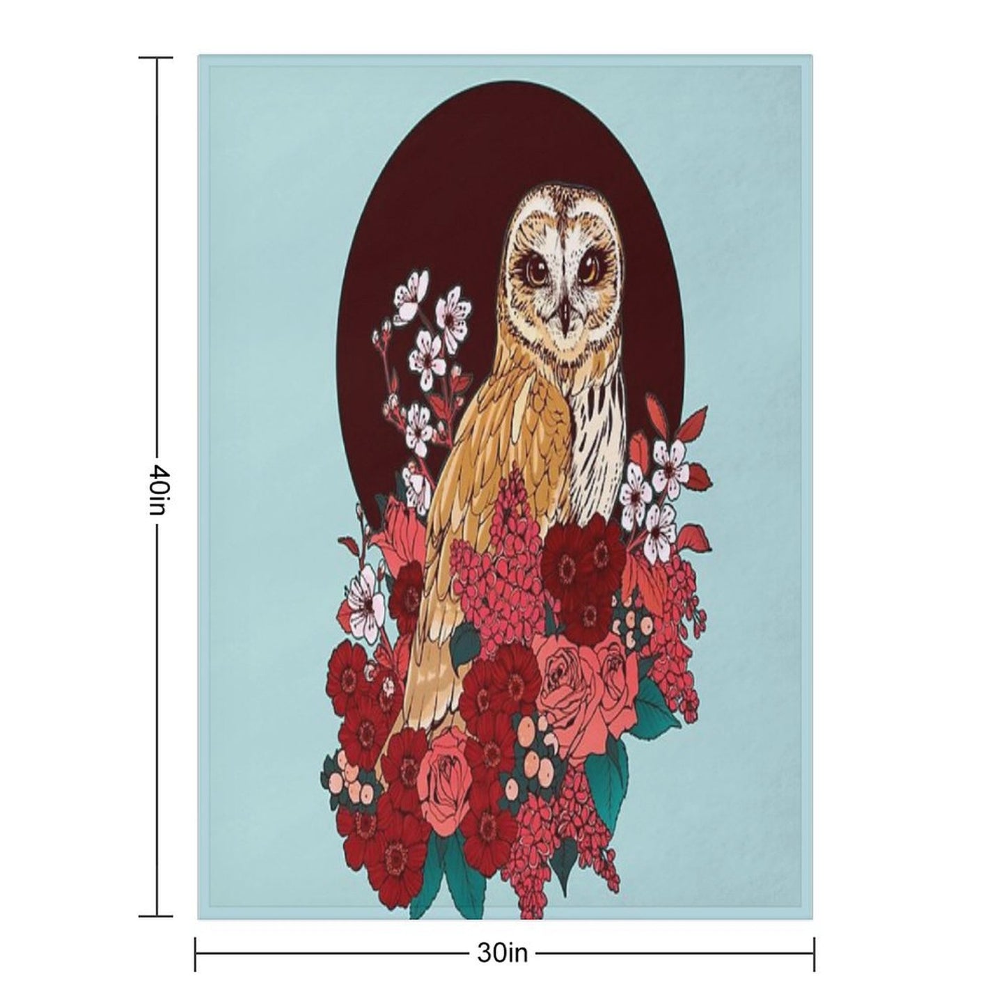 Owl Floral Eclipse Throw Blanket