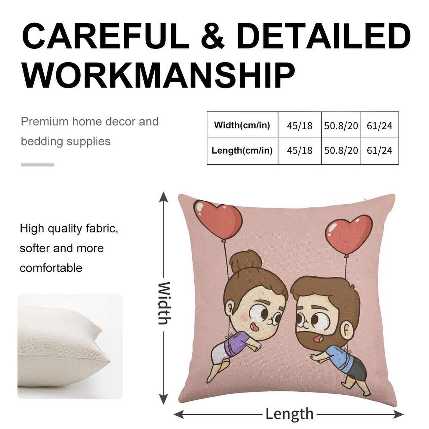 Love Is in The Air - Pibubear Linen Throw Pillow Cover