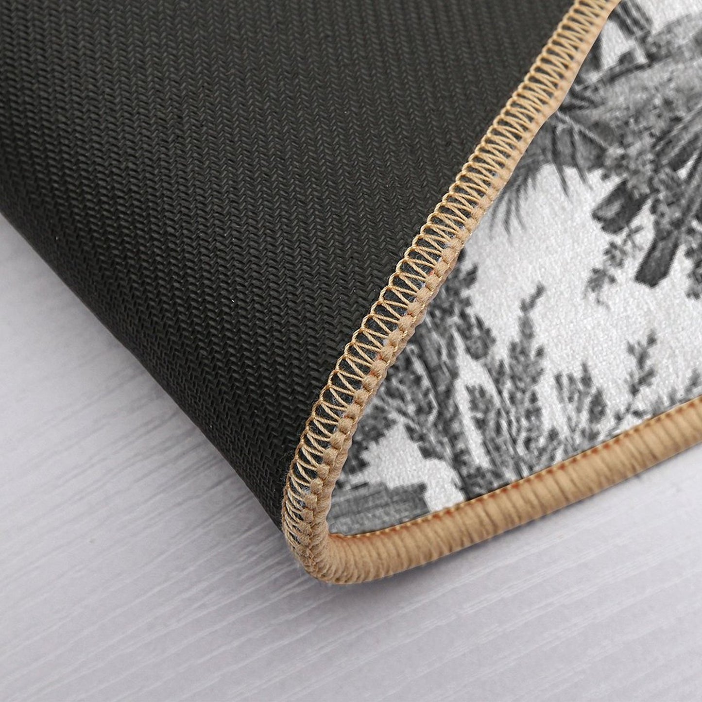 Black And White Toile De Jouy Bath Mat