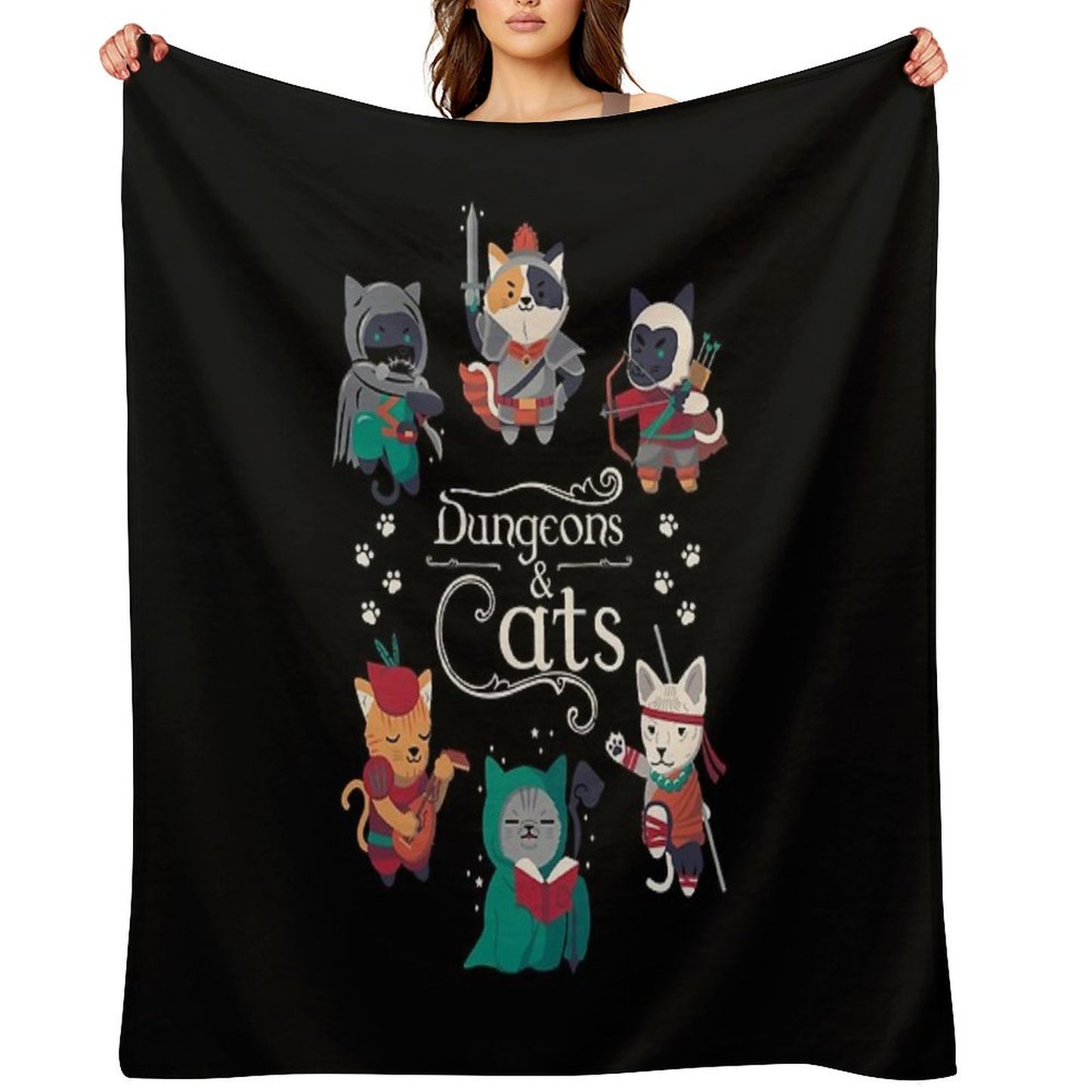Dungeons And Cats 2.0 Throw Blanket