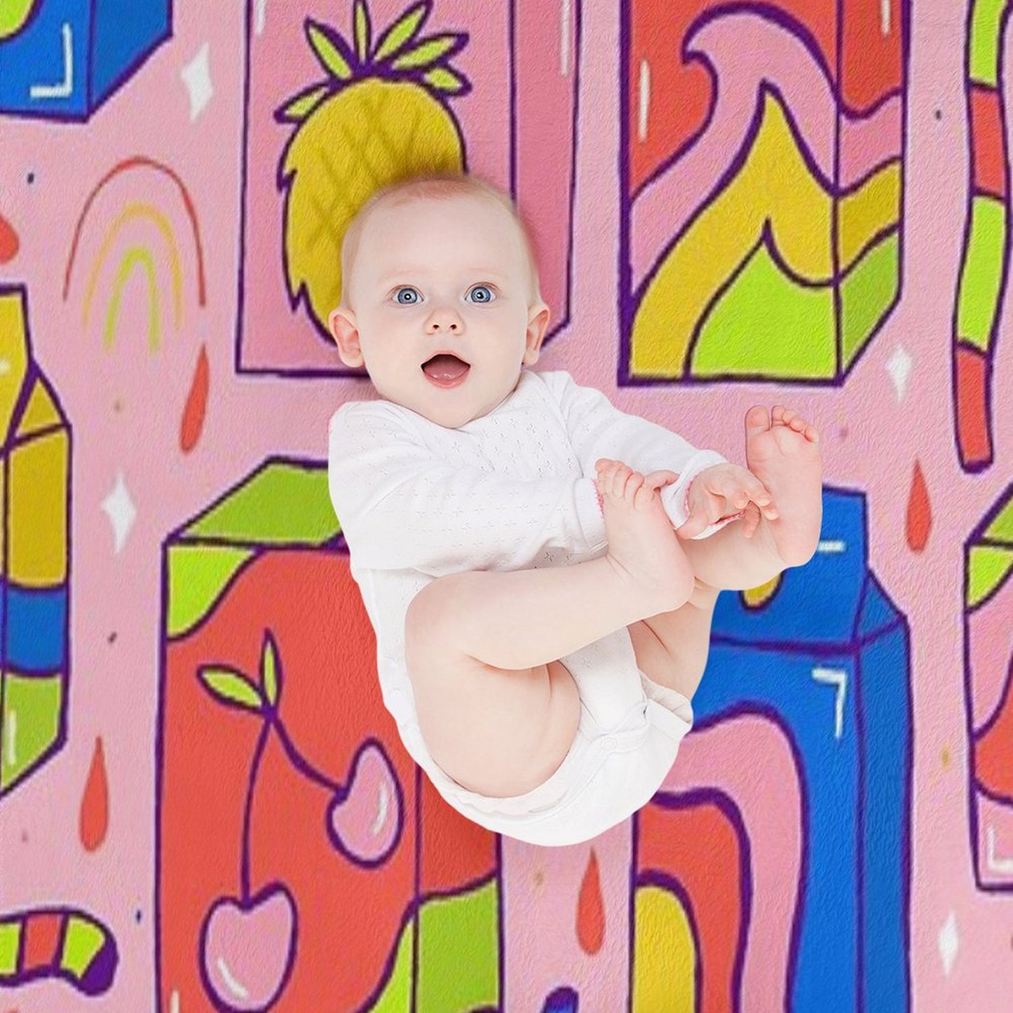 Juice Box Print Throw Blanket