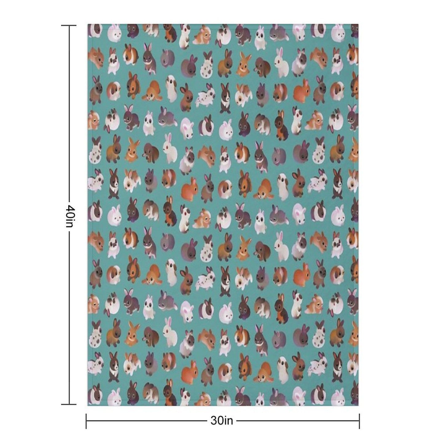 Bunny Day - Green Throw Blanket