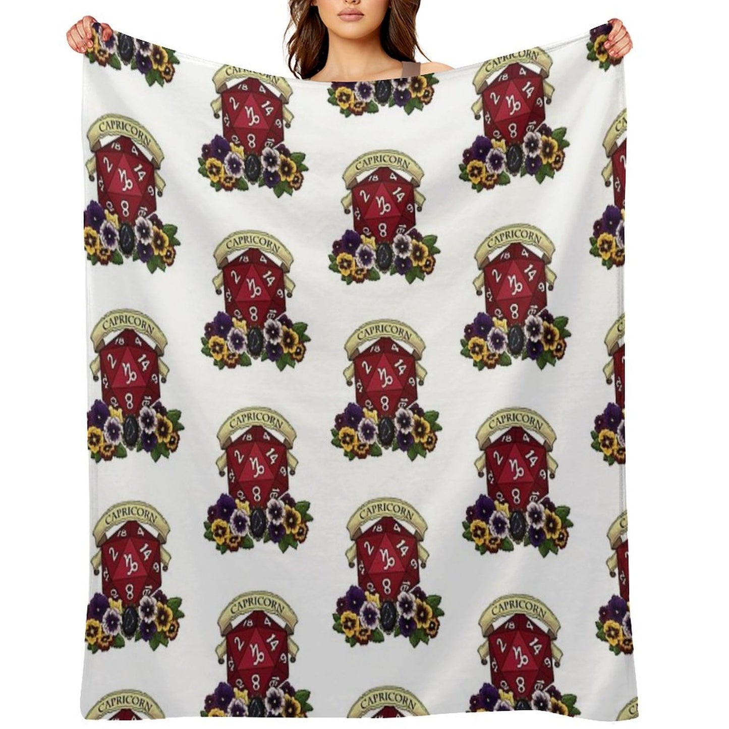 Dice Capricorn Throw Blanket