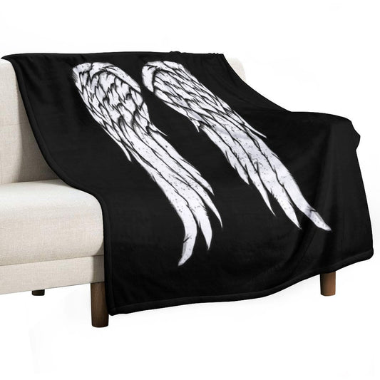Daryl Dixon Wings - Zombie Throw Blanket
