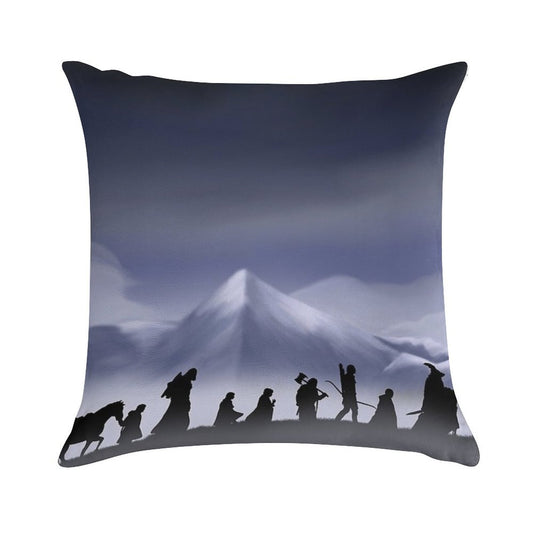 Fellowship of The Ring (with Background) Soft Durable Construction Throw Pillow