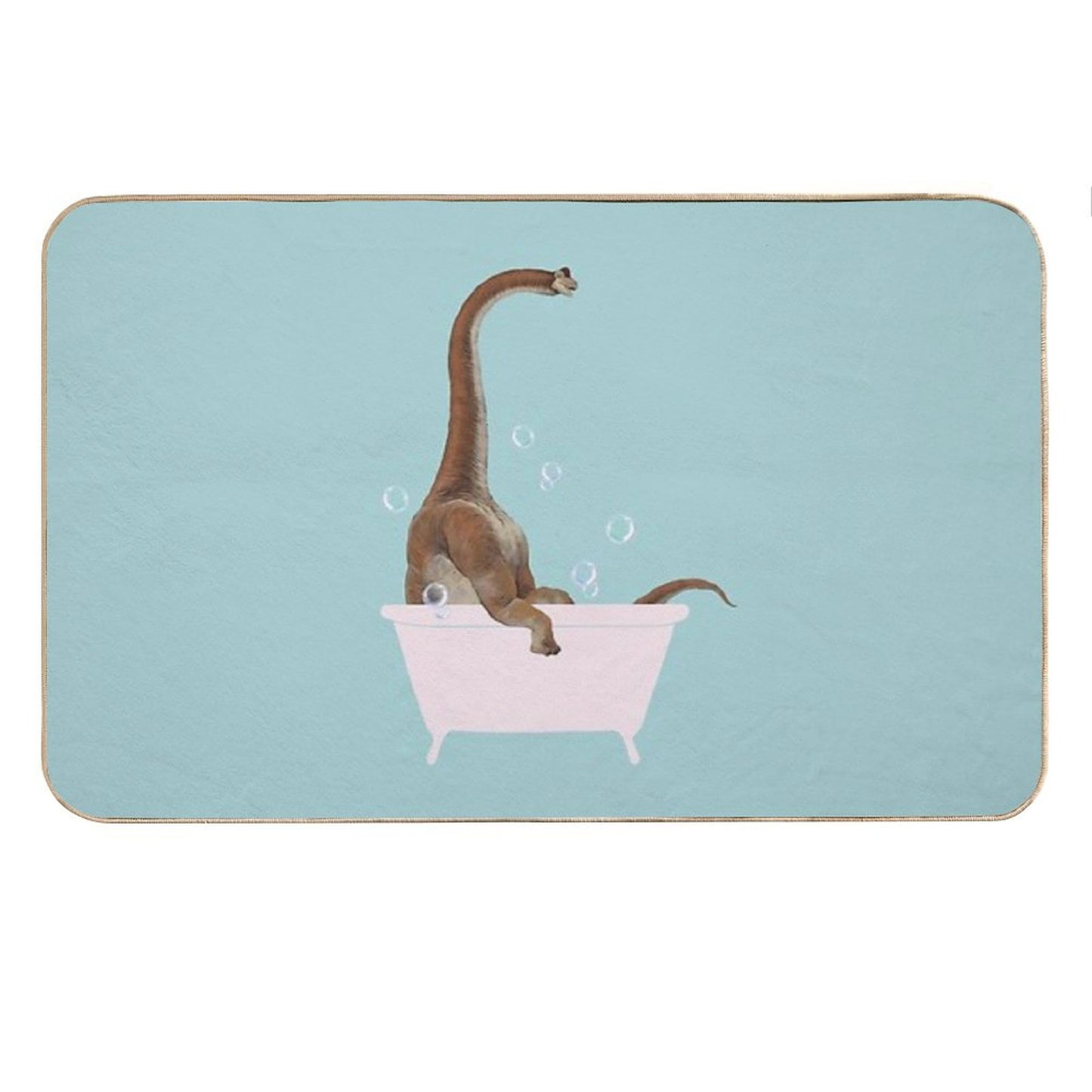 Brachiosaurus in Bathtub Bath Mat