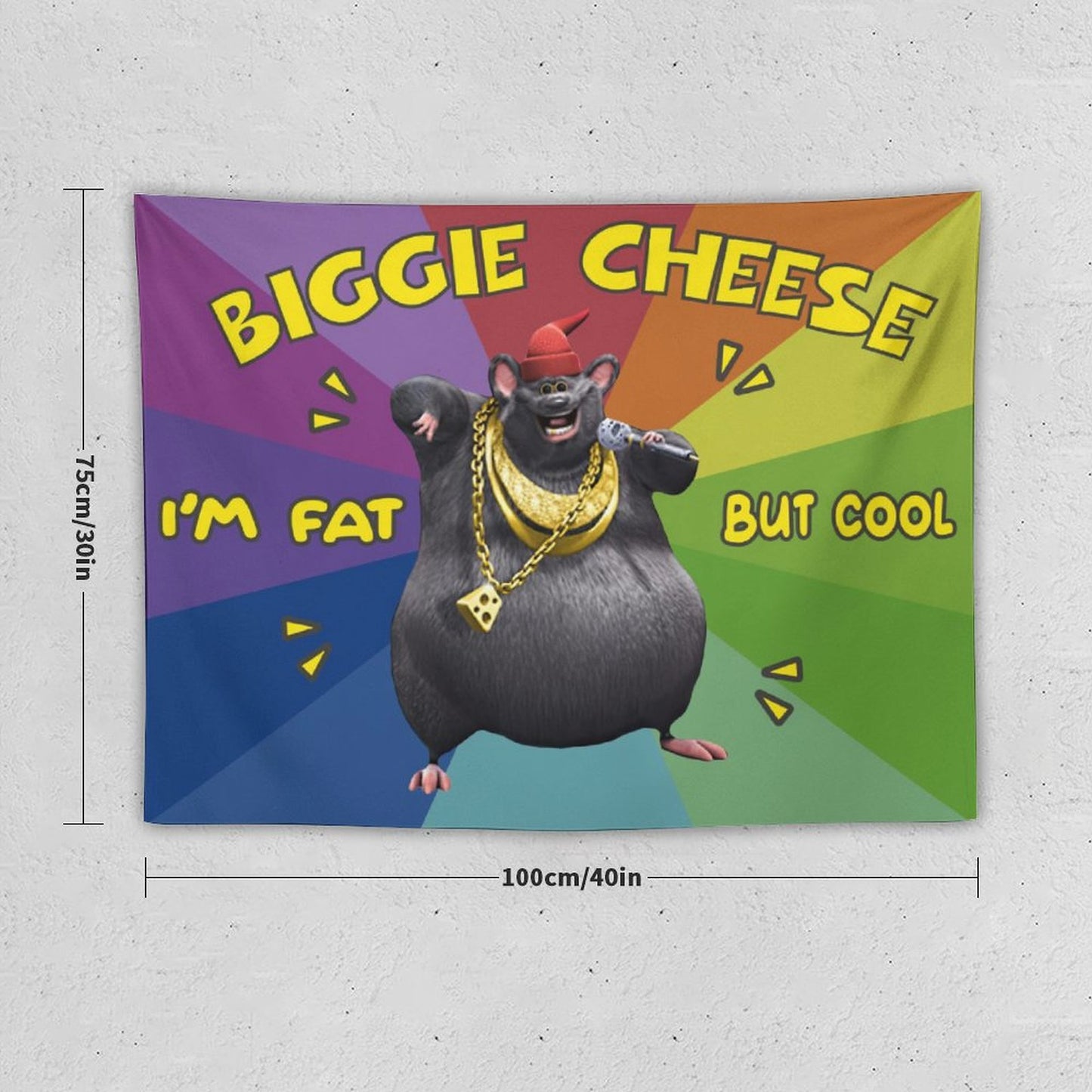 Funny Big Cheese I Am Fat But Cool Tapestry