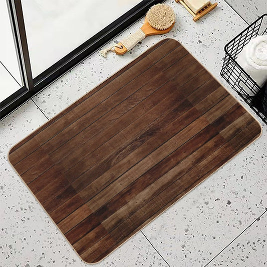 Dark Brown Wood Bath Mat