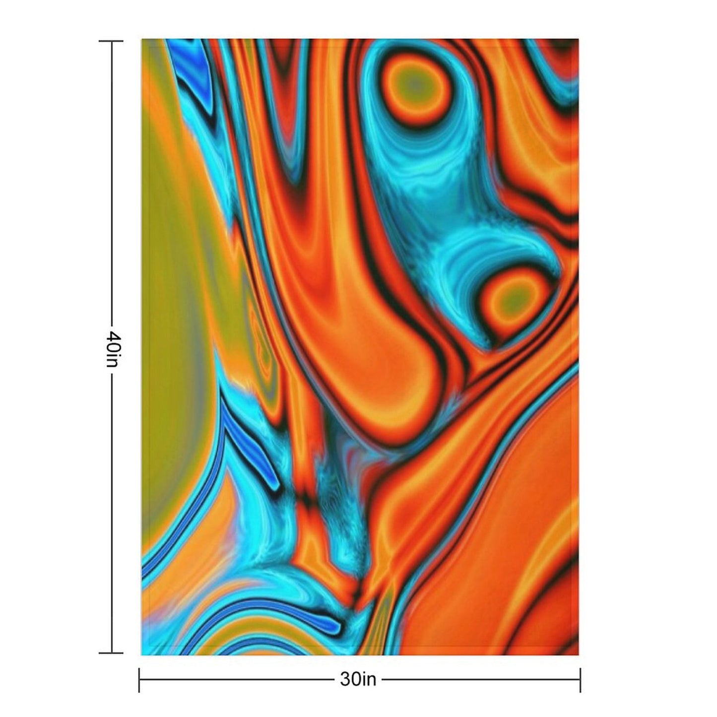 Vivid Modern Southwest Hipster Turquoise Orange Swirls Throw Blanket