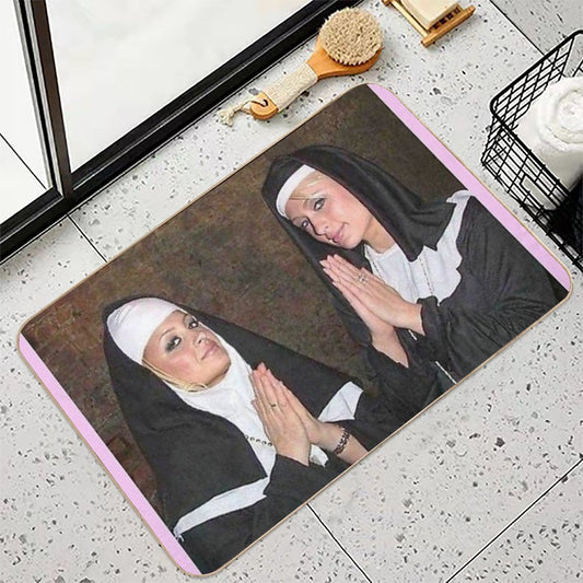 Paris Hilton And Nicole Richie Nuns Bath Mat