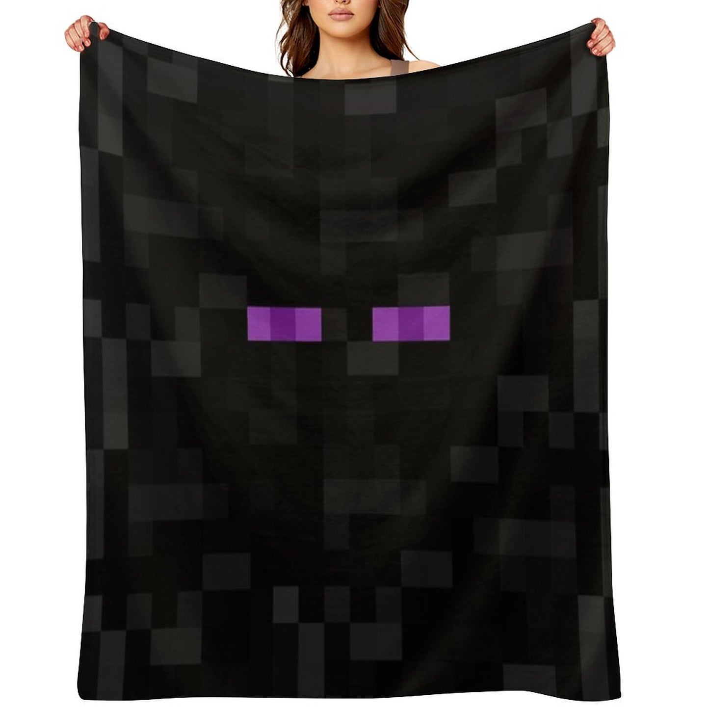 Enderman Pattern Throw Blanket